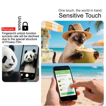 imak Privacy Full Screen Tempered Glass Film, Support Fingerprint Unlocking, For Tecno Camon 50 4G