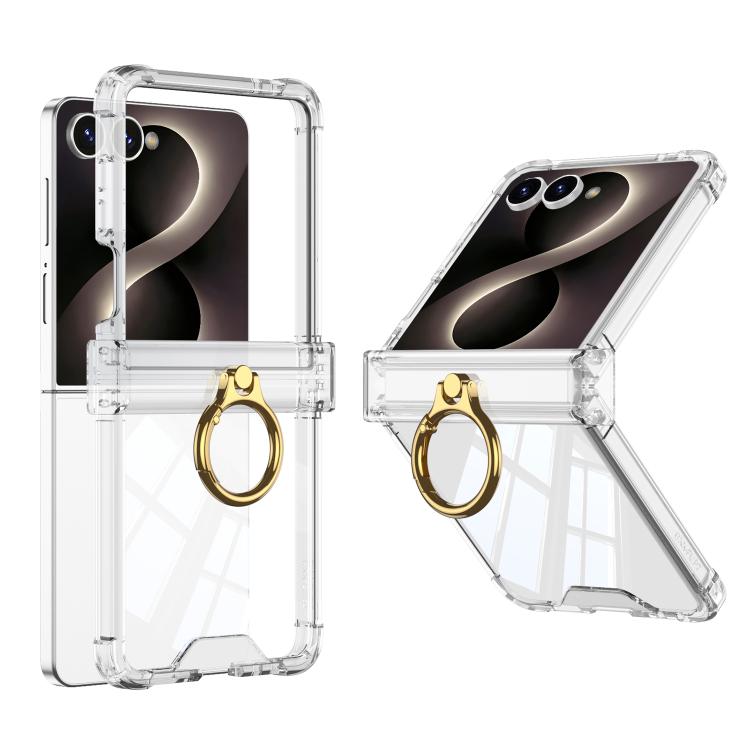 GKK Airbag Hinge Full Coverage Phone Case with Magnetic Rotation Bracket, For Galaxy Z Flip8 5G