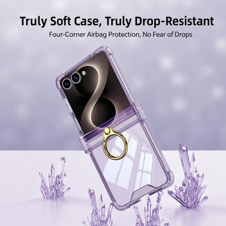 GKK Airbag Hinge Full Coverage Phone Case with Magnetic Rotation Bracket, For Galaxy Z Flip8 5G