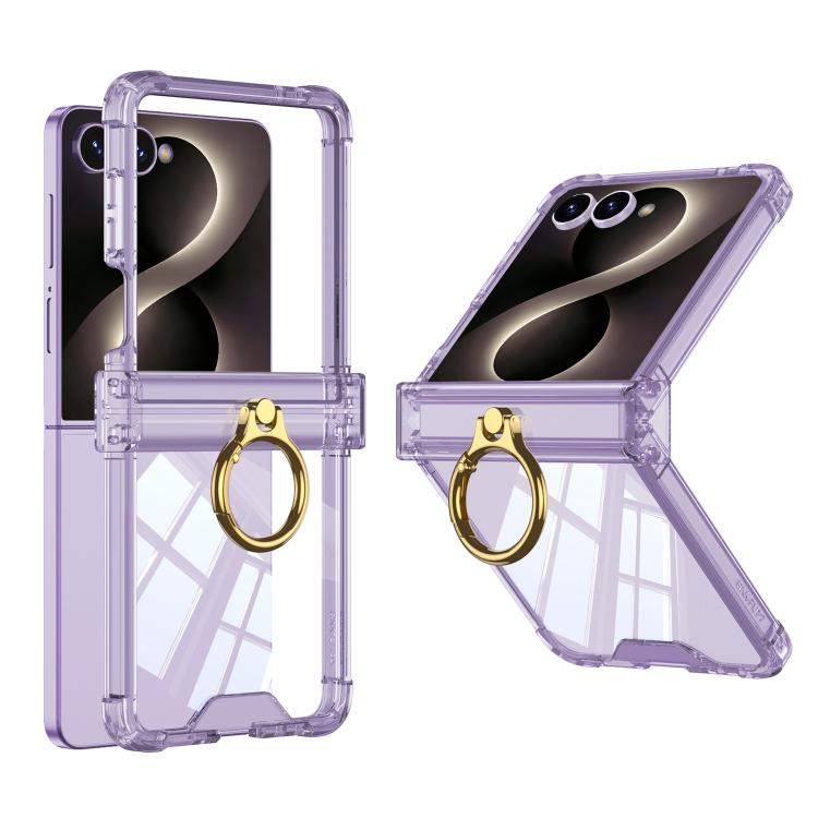GKK Airbag Hinge Full Coverage Phone Case with Magnetic Rotation Bracket, For Galaxy Z Flip8 5G