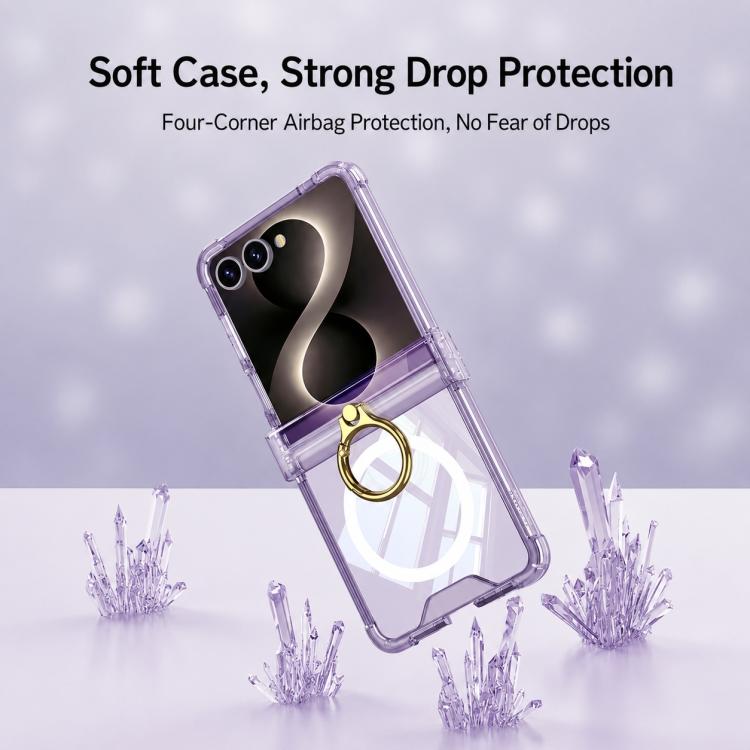 GKK MagSafe Airbag Hinge Shockproof Phone Case with Ring Holder, For Galaxy Z Flip8 5G