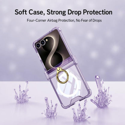 GKK MagSafe Airbag Hinge Shockproof Phone Case with Ring Holder, For Galaxy Z Flip8 5G