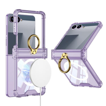 GKK MagSafe Airbag Hinge Shockproof Phone Case with Ring Holder, For Galaxy Z Flip8 5G
