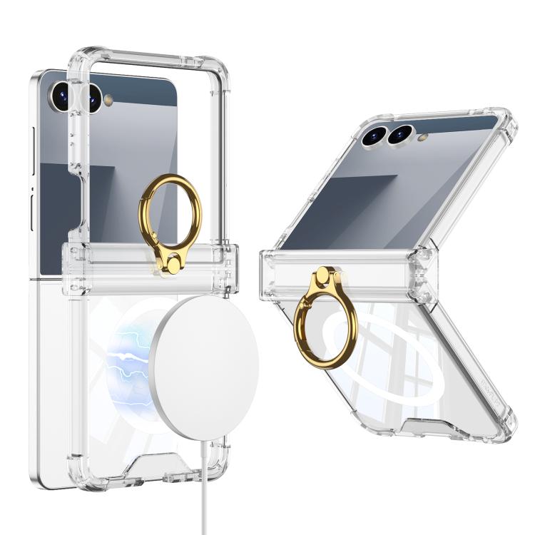 GKK MagSafe Airbag Hinge Shockproof Phone Case with Ring Holder, For Galaxy Z Flip8 5G