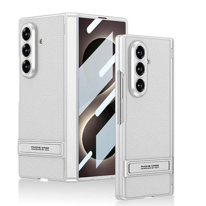 GKK Integrated Magnetic Triumph Skin Feel Vegan Leather Phone Case with Holder, For Galaxy Z Fold8 Ultra 5G
