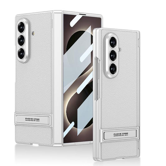 GKK Integrated Magnetic Triumph Skin Feel Vegan Leather Phone Case with Holder, For Galaxy Z Fold8 Ultra 5G