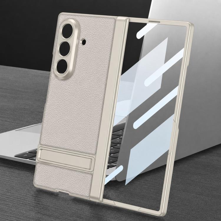 GKK Integrated Magnetic Triumph Skin Feel Vegan Leather Phone Case with Holder, For Galaxy Z Fold8 Ultra 5G