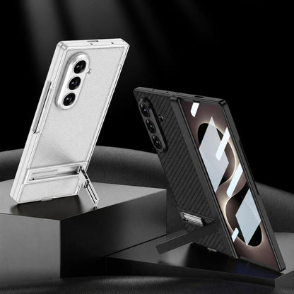 GKK Integrated Magnetic Triumph Skin Feel Vegan Leather Phone Case with Holder, For Galaxy Z Fold8 Ultra 5G
