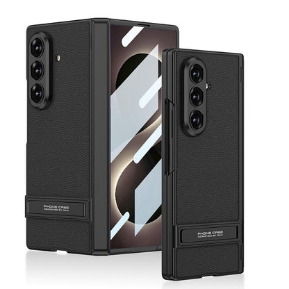 GKK Integrated Magnetic Triumph Skin Feel Vegan Leather Phone Case with Holder, For Galaxy Z Fold8 Ultra 5G