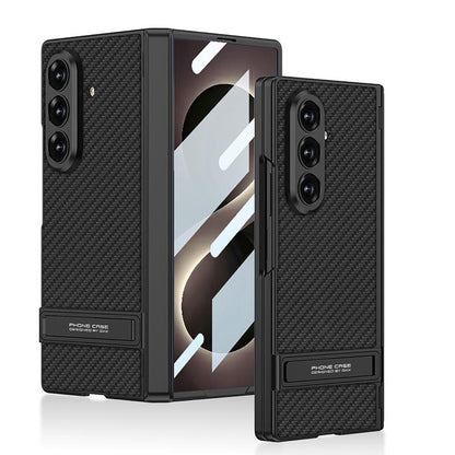 GKK Integrated Magnetic Triumph Skin Feel Vegan Leather Phone Case with Holder, For Galaxy Z Fold8 Ultra 5G
