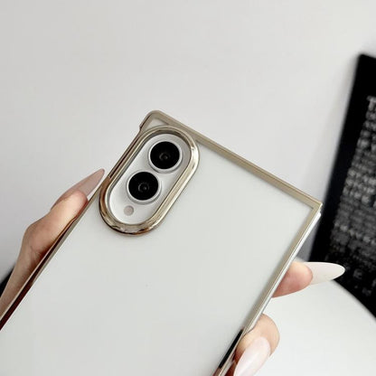 Electroplating Frame PC Transparent Phone Case, For Galaxy Z Fold8 5G