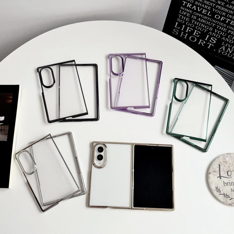 Electroplating Frame PC Transparent Phone Case, For Galaxy Z Fold8 5G