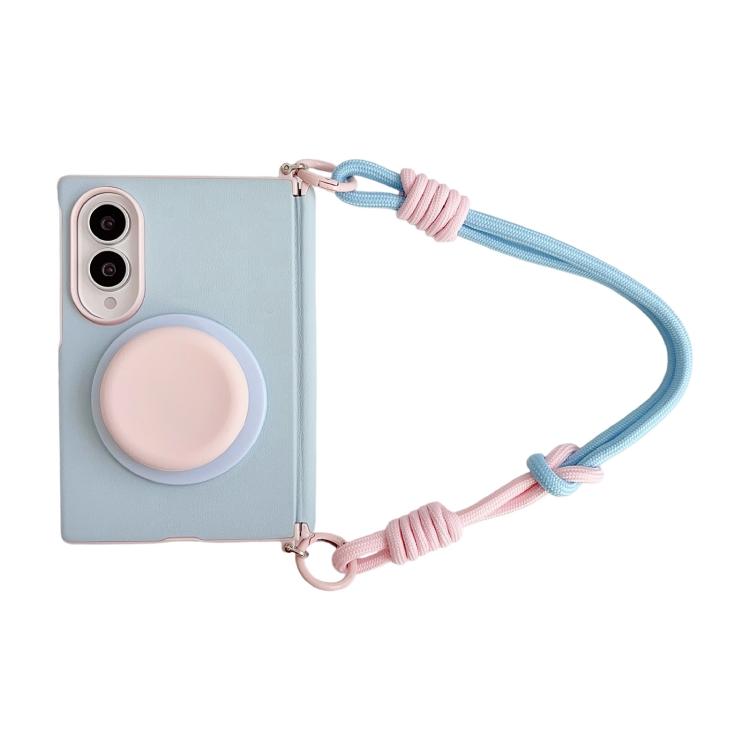 Side Buckle Magnetic Hinge Dopamine Series Phone Case with Holder / Wrist Strap, For Galaxy Z Fold8 5G