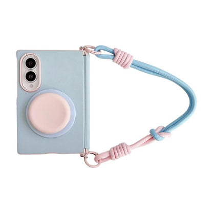 Side Buckle Magnetic Hinge Dopamine Series Phone Case with Holder / Wrist Strap, For Galaxy Z Fold8 5G