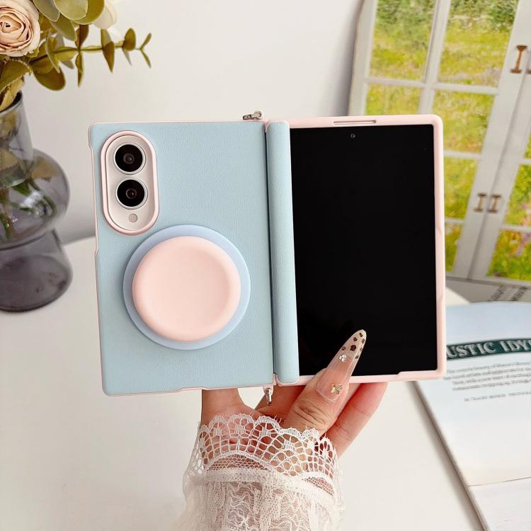Side Buckle Magnetic Hinge Dopamine Series Phone Case with Holder / Wrist Strap, For Galaxy Z Fold8 5G