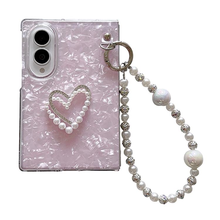 Pearlescent Shell Texture Phone Case with DIY Bracelet, For Galaxy Z Fold8 5G
