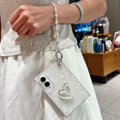 Pearlescent Shell Texture Phone Case with DIY Bracelet, For Galaxy Z Fold8 5G