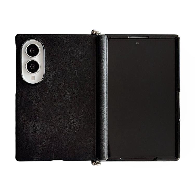 Side Clamp Central Axis Magnetic Crazy Horse Leather Texture Phone Case, For Galaxy Z Fold8 5G