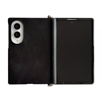 Side Clamp Central Axis Magnetic Crazy Horse Leather Texture Phone Case, For Galaxy Z Fold8 5G