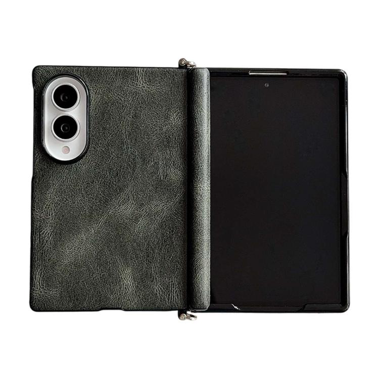 Side Clamp Central Axis Magnetic Crazy Horse Leather Texture Phone Case, For Galaxy Z Fold8 5G
