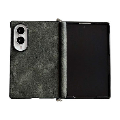 Side Clamp Central Axis Magnetic Crazy Horse Leather Texture Phone Case, For Galaxy Z Fold8 5G