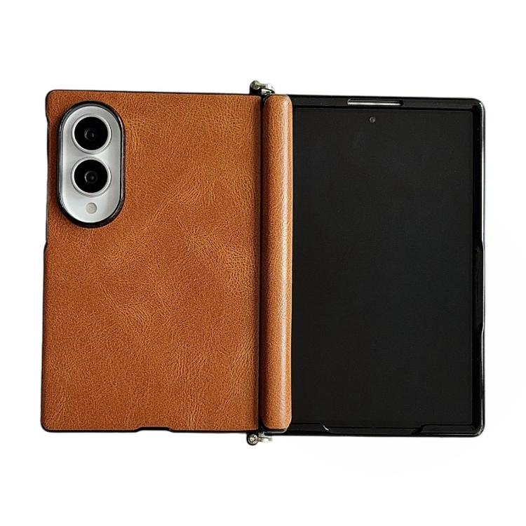 Side Clamp Central Axis Magnetic Crazy Horse Leather Texture Phone Case, For Galaxy Z Fold8 5G