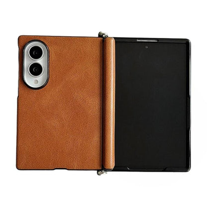Side Clamp Central Axis Magnetic Crazy Horse Leather Texture Phone Case, For Galaxy Z Fold8 5G