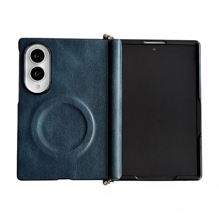 Side Clamp Hinge Crazy Horse Texture Magnetic Leather Phone Case, For Galaxy Z Fold8 5G
