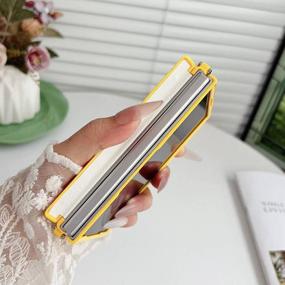 Side Clamp Central Axis Dual Magnetic Closure Colorful Gradient Leather Texture Phone Case, For Galaxy Z Fold8 5G
