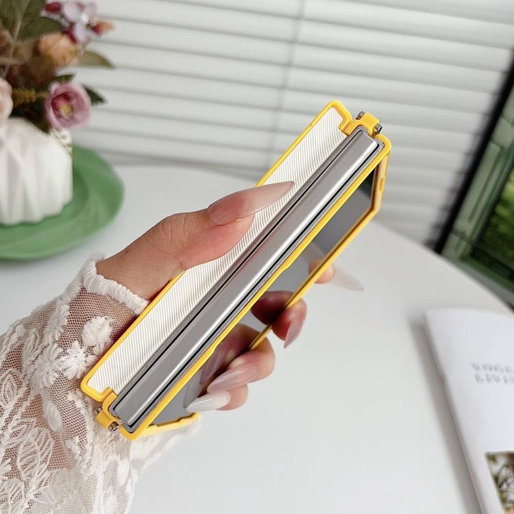 Side Clamp Hinge Magnetic Colorful Gradient Leather Texture Phone Case, For Galaxy Z Fold8 5G