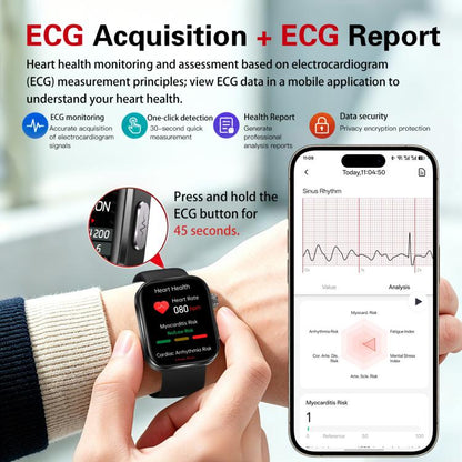 GE53 Smart Watch, 1.92 inch Screen, BT Call, ECG, ECG Heart Rate, Blood Oxygen, Blood Pressure