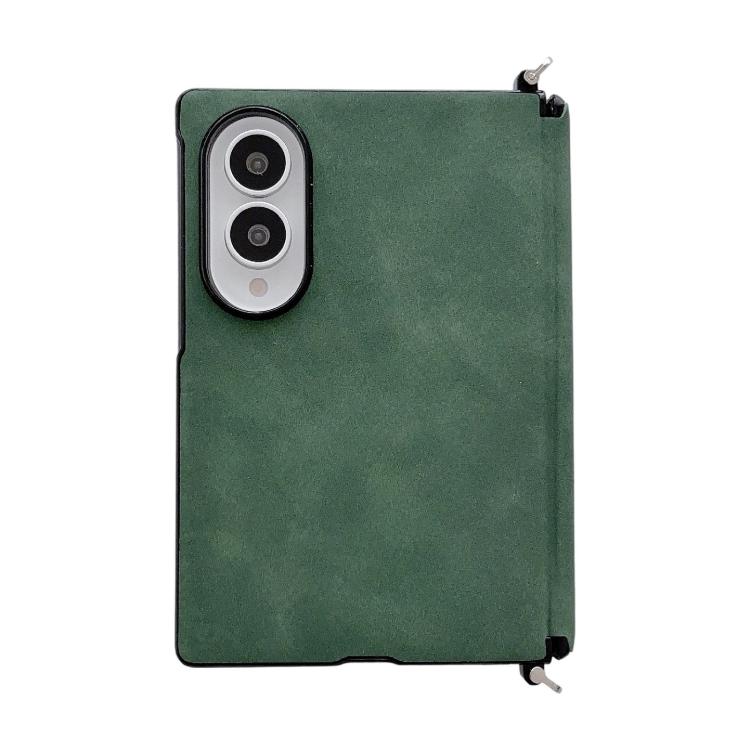 Side Clamp Central Axis Lambskin Leather Phone Case, For Galaxy Z Fold8 5G