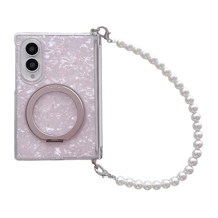 Side Clip Axial Magnetic Shell Pattern 360 Holder Phone Case with Bracelet, For Galaxy Z Fold8 5G