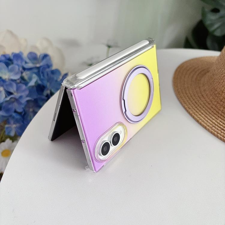 Lens-Frame Shield Hinge Magnetic Gradient Color Phone Case with Holder, For Galaxy Z Fold8 5G