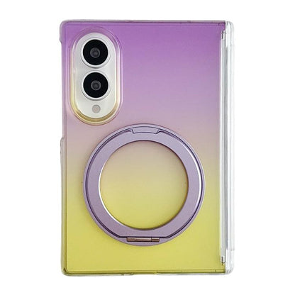Lens-Frame Shield Hinge Magnetic Gradient Color Phone Case with Holder, For Galaxy Z Fold8 5G