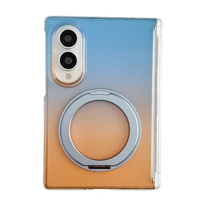 Lens-Frame Shield Hinge Magnetic Gradient Color Phone Case with Holder, For Galaxy Z Fold8 5G