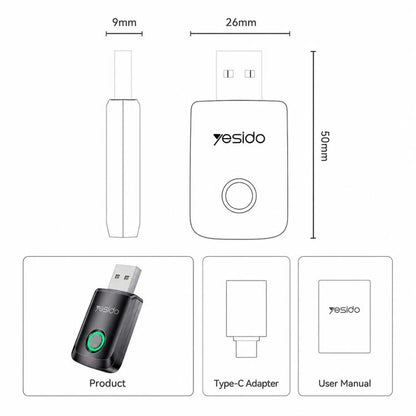 Yesido KM32 2-in-1 Wireless CarPlay and Android Auto Adapter, Wired to Wireless Car Converter, KM32