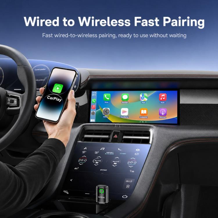 Yesido KM32 2-in-1 Wireless CarPlay and Android Auto Adapter, Wired to Wireless Car Converter, KM32