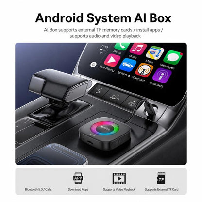 Yesido KM33 Wired to Wireless CarPlay and Android Auto Car AI Smart Box Adapter with RGB Light, KM33