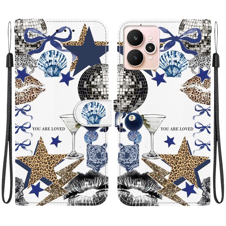 Crystal-Texture Painted Vegan Leather Phone Case, For Realme C100 / C100i 4G, For Realme 16 5G, For Realme 16 Pro+ 5G, For Realme 16 Pro 5G, For Realme Note 70T / 70 4G, For Realme 15T, For Realme 15 Pro / 15 5G, For Realme C75 / 14x                   ...