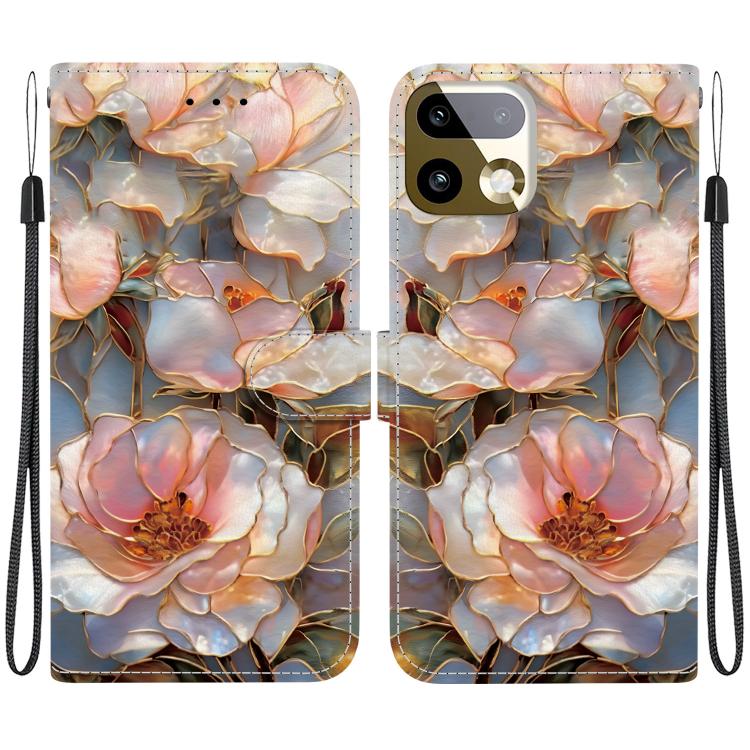 Crystal-Texture Painted Vegan Leather Phone Case, For Realme C100 / C100i 4G, For Realme 16 5G, For Realme 16 Pro+ 5G, For Realme 16 Pro 5G, For Realme Note 70T / 70 4G, For Realme 15T, For Realme 15 Pro / 15 5G, For Realme C75 / 14x                   ...