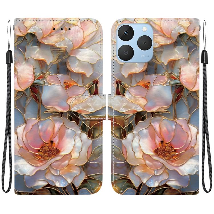 Crystal-Texture Painted Vegan Leather Phone Case, For Realme C100 / C100i 4G, For Realme 16 5G, For Realme 16 Pro+ 5G, For Realme 16 Pro 5G, For Realme Note 70T / 70 4G, For Realme 15T, For Realme 15 Pro / 15 5G, For Realme C75 / 14x                   ...
