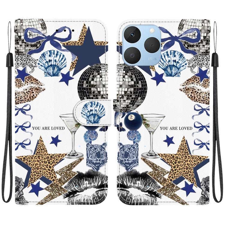 Crystal-Texture Painted Vegan Leather Phone Case, For Realme C100 / C100i 4G, For Realme 16 5G, For Realme 16 Pro+ 5G, For Realme 16 Pro 5G, For Realme Note 70T / 70 4G, For Realme 15T, For Realme 15 Pro / 15 5G, For Realme C75 / 14x                   ...