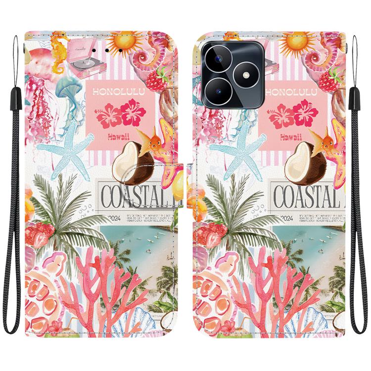 Crystal-Texture Painted Vegan Leather Phone Case, For Realme C100 / C100i 4G, For Realme 16 5G, For Realme 16 Pro+ 5G, For Realme 16 Pro 5G, For Realme Note 70T / 70 4G, For Realme 15T, For Realme 15 Pro / 15 5G, For Realme C75 / 14x                   ...