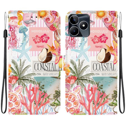 Crystal-Texture Painted Vegan Leather Phone Case, For Realme C100 / C100i 4G, For Realme 16 5G, For Realme 16 Pro+ 5G, For Realme 16 Pro 5G, For Realme Note 70T / 70 4G, For Realme 15T, For Realme 15 Pro / 15 5G, For Realme C75 / 14x                   ...