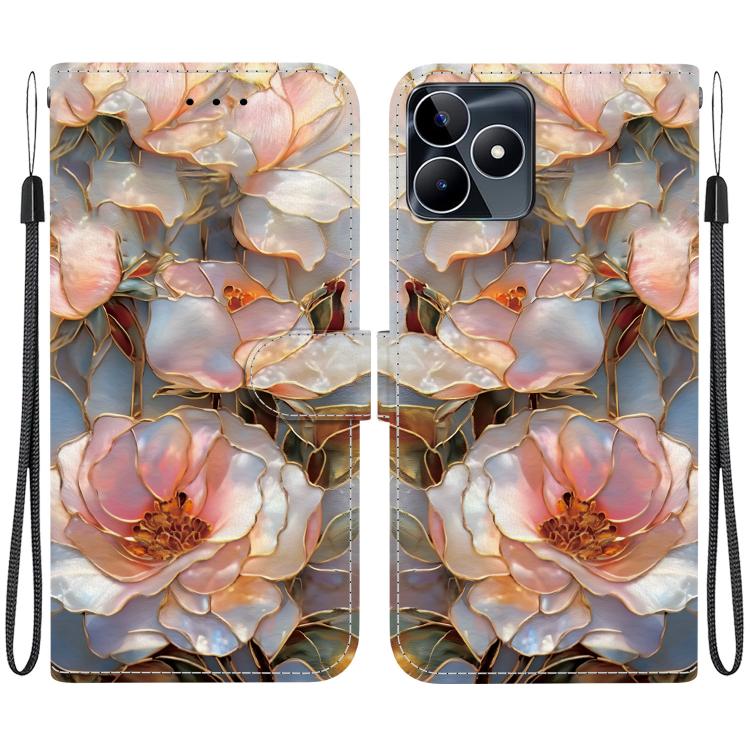 Crystal-Texture Painted Vegan Leather Phone Case, For Realme C100 / C100i 4G, For Realme 16 5G, For Realme 16 Pro+ 5G, For Realme 16 Pro 5G, For Realme Note 70T / 70 4G, For Realme 15T, For Realme 15 Pro / 15 5G, For Realme C75 / 14x                   ...
