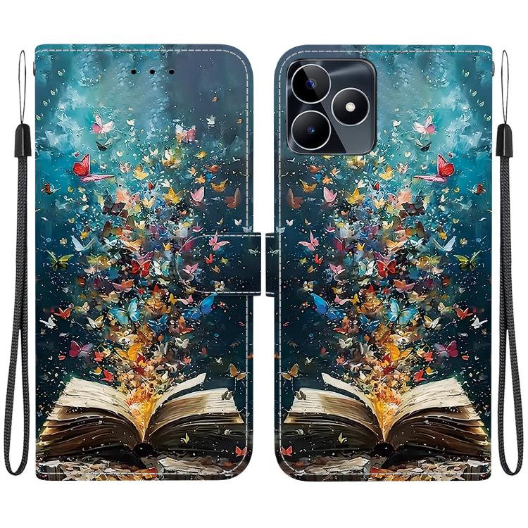 Crystal-Texture Painted Vegan Leather Phone Case, For Realme C100 / C100i 4G, For Realme 16 5G, For Realme 16 Pro+ 5G, For Realme 16 Pro 5G, For Realme Note 70T / 70 4G, For Realme 15T, For Realme 15 Pro / 15 5G, For Realme C75 / 14x                   ...