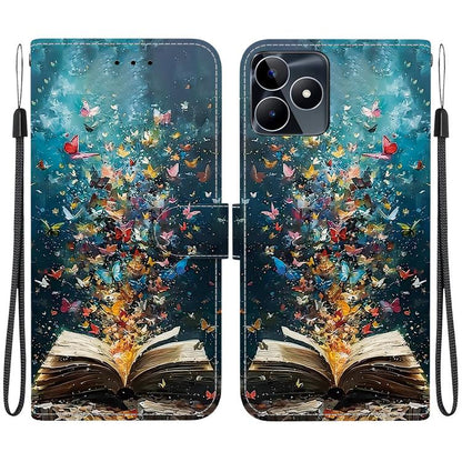 Crystal-Texture Painted Vegan Leather Phone Case, For Realme C100 / C100i 4G, For Realme 16 5G, For Realme 16 Pro+ 5G, For Realme 16 Pro 5G, For Realme Note 70T / 70 4G, For Realme 15T, For Realme 15 Pro / 15 5G, For Realme C75 / 14x                   ...