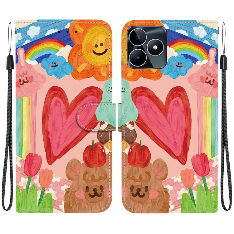 Crystal-Texture Painted Vegan Leather Phone Case, For Realme C100 / C100i 4G, For Realme 16 5G, For Realme 16 Pro+ 5G, For Realme 16 Pro 5G, For Realme Note 70T / 70 4G, For Realme 15T, For Realme 15 Pro / 15 5G, For Realme C75 / 14x                   ...