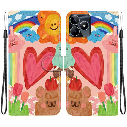 Crystal-Texture Painted Vegan Leather Phone Case, For Realme C100 / C100i 4G, For Realme 16 5G, For Realme 16 Pro+ 5G, For Realme 16 Pro 5G, For Realme Note 70T / 70 4G, For Realme 15T, For Realme 15 Pro / 15 5G, For Realme C75 / 14x                   ...